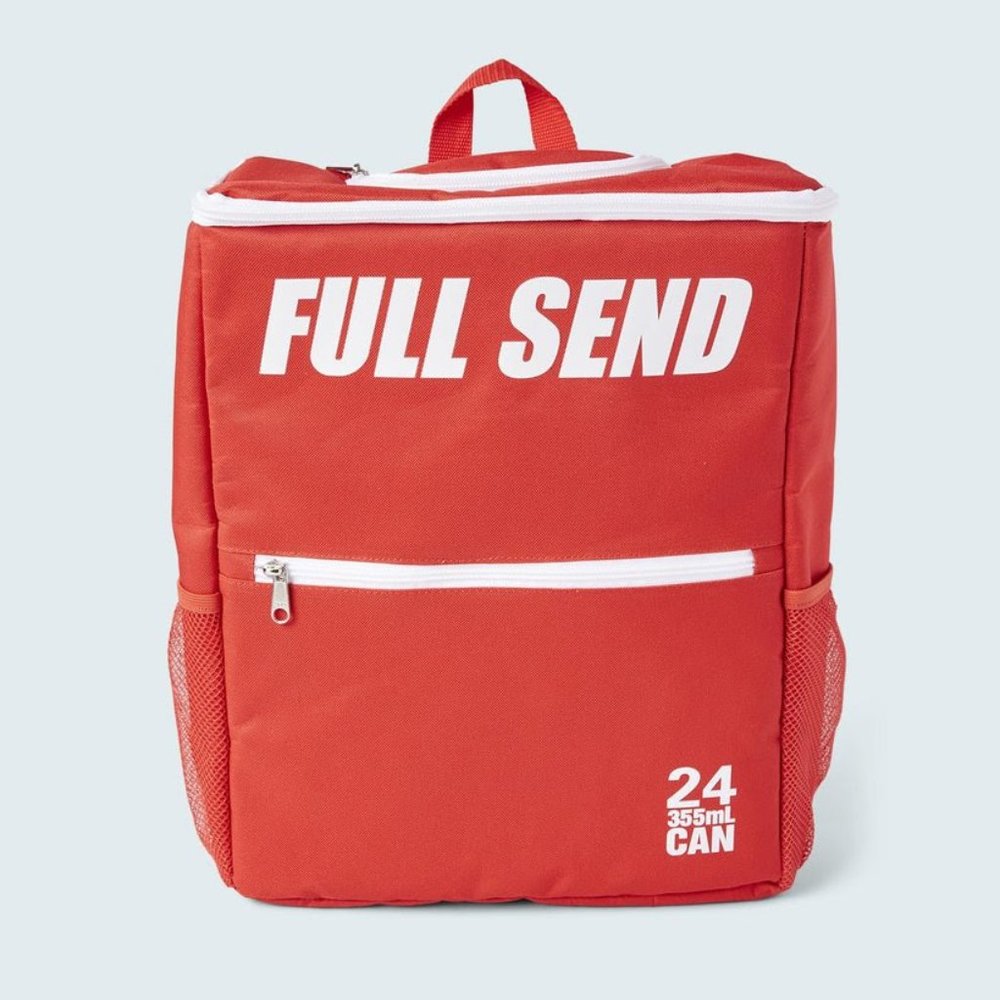 Full Send Red Backpack Cooler